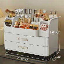 Organisateur de maquillage avec tiroirs pour coiffeuse, coffret de rangement cosmétique à poser sur le comptoir de la salle de bain