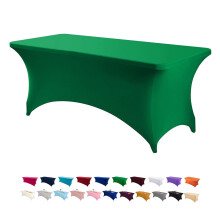 Nappe rectangulaire extensible en spandex de 1,80 m, idéale pour la décoration de table, en mélange de polyester épais, indispensable pour les
