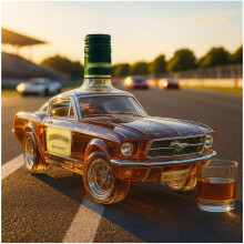 Sophisticated Whiskey Decanter Set with Car-Shaped Glasses – Compatible with Whiskey, Vodka, Tequila, Bourbon – Gift for Men