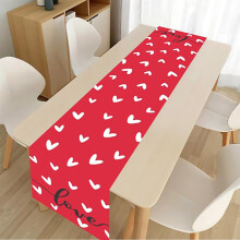 Chemin de table en forme de cœur pour la Saint-Valentin, décoration rouge « Amour » pour table à manger – Décoration romantique pour
