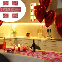 Chemin de table/set de table 72 x 13 pouces pour la Saint-Valentin, motif cœur, décoration de bureau C