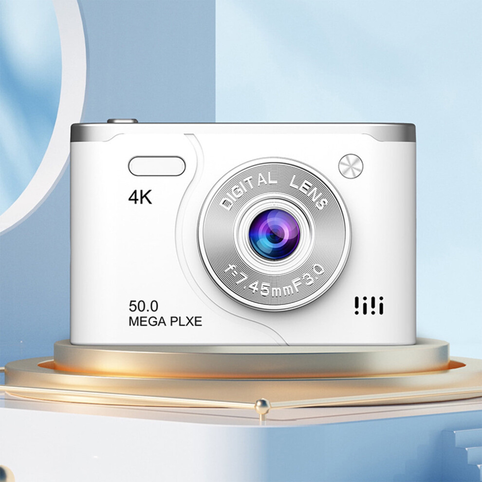 Hd Digital Camera With 50Mp And 8X Zoom, Lcd Portable Camera With Electronic Stabilization, Compact Ccd Camera For Photography Enthusiasts(White) White 9071309916485