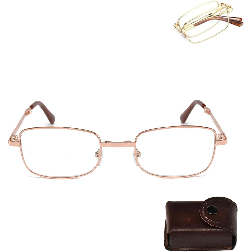 Charmoo Glasses, Charmoo Reading Glasses, Charmoo Reading Glasses For Men Women Clear Real Glass Lens Titanium Folding Reading
