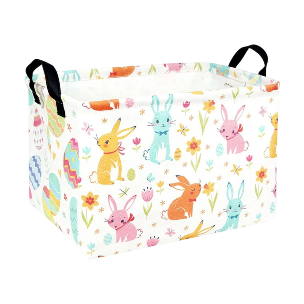 Rectangular Easter Basket Cotton Canvas Storage Bin