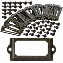 Porte-étiquettes métalliques Beilin 70 x 33 mm, lot de 30