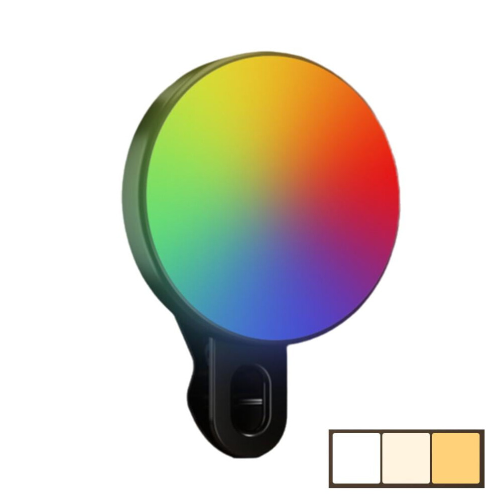 Clip-On Portable Selfie For Phone Rgb Rechargeable Phone Fill S, Makeup Photo, Video Conferences, Laptop Use, Vlog Photography Light 9071309919394