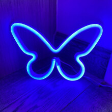 Taplcvy LED Butterfly Neon Wall Light – Romantic Valentine's Day Decor, USB Night Light for Bedroom, Living Room & Party