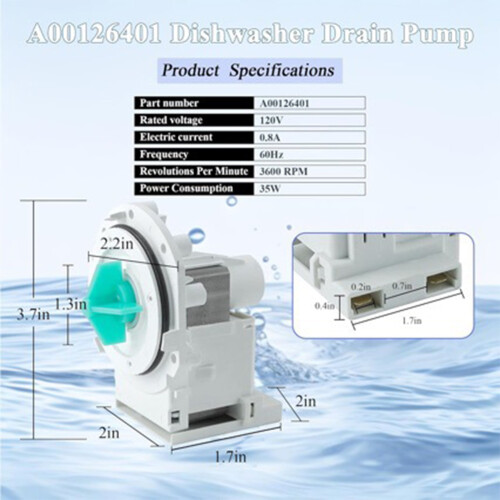 A00126401BPX1-90E Diskmaskinens avloppspumpsmotor 2