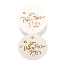 Pack Of 100 Heart/Round Shaped Paper Labels for Candy Bags Hanging Ornament Valentine's Day Gift Wrapping Accessories