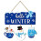 Πινακίδα Πόρτας Hello Winter – Ξύλινη Κρεμαστή Διακόσμηση Χιονάνθρωπου με Μπλε Κασκόλ 4