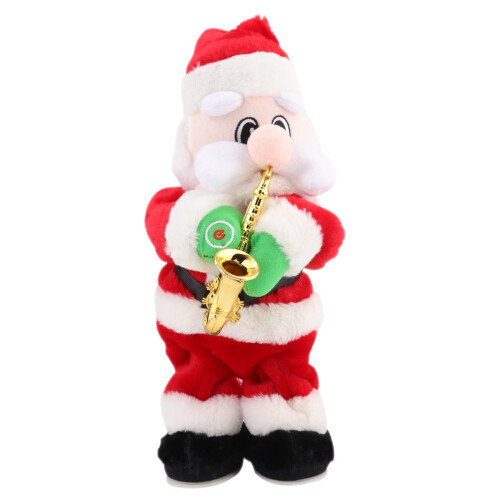 Weihnachtsmann-Saxophon-Spielzeug – Rot, 35 cm