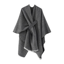Dámsky veľký pončo s predným dielom, elegantný pletený šál/plášť – kompatibilný s večerným oblečením aj spoločenskými outfitmi