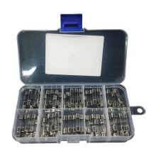 Assortimento di 100 fusibili a tubo di vetro a bassa temperatura da 5x20 mm. Fusibili a tubo di vetro per elettronica, facili da installare.