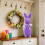 Standing Flocked Easter Bunny Figurine Purple 8.7 inch 5