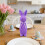 Standing Flocked Easter Bunny Figurine Purple 8.7 inch 7