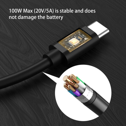 Type C 3-pins voedingskabel met PD100W-laden 2