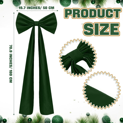Rosa Samt-Weihnachtsbaumspitze mit Schleife – 50 cm breit, 1,8 m 1