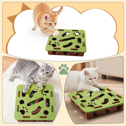 Felt Interactive Cat Maze Toy 11.8" Square 2