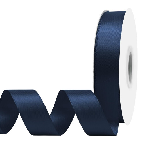 Σατέν Κορδέλα Navy Blue 1" x 50Yds, Κορδέλα Premium Διπλής Όψης για Διακόσμηση Γάμου, 2