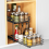 2-Tier Pull-Out Spice Rack, Height-Adjustable & Ultra-Smooth, Fits Inside Cabinets (7.5"x10.5"x9.5") 5
