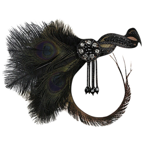 Κάτω των 5$, καπέλο Black Fascinators με φτερά σε κορδέλα και κλιπ για πάρτι τσαγιού για 1