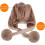 Γυναικείο χειμωνιάτικο καπέλο Beanie Circle Set Κασκόλ Pompoms Περουβιανό σκι χιόνι αυτί 3