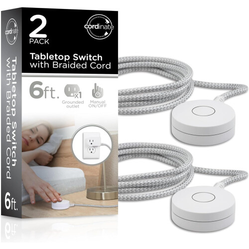 Extension Cord with Switch 6 ft Braided Lamp Cord 2