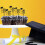 5 τεμάχια διακοσμητικά για cupcakes με μαύρο και χρυσό γκλίτερ για το καπέλο 6
