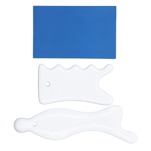 2 pezzi di strumenti Gua Sha in ceramica per viso e corpo 1