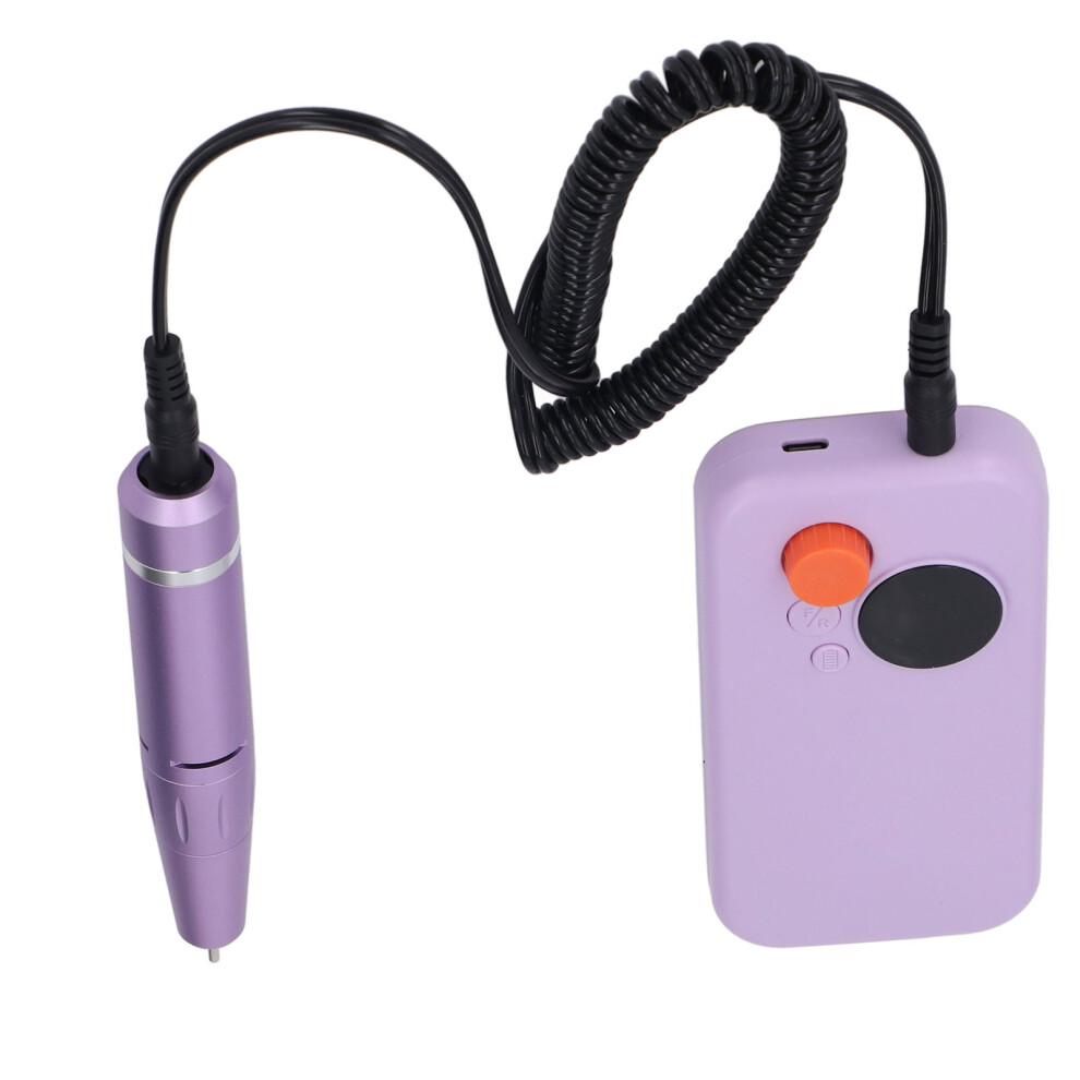 Purple Portable Electric Nail Drill 30000Rpm, 2600Mah,