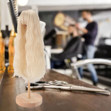 Perruque pour poupée 1/4, longueur 7-8 po, soie résistante à la chaleur, frange blond doré clair