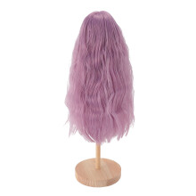 Peluca para muñeca de escala 1/4, de 7-8 pulgadas, morada, flequillo de seda de alta temperatura