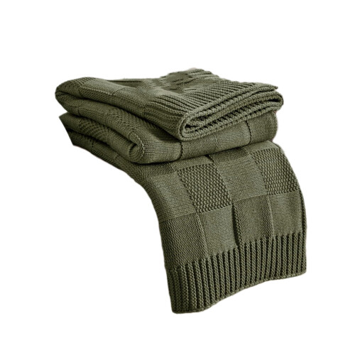 Knitted Throw Blanket Boho Style Soft Textured 50x60 Inch 1