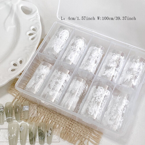 Nagelfolie Transfer Stickers Blomdesign 10 ark 2