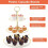 Présentoir à cupcakes à 3 étages Coitak – PP alimentaire, bordure dorée 4