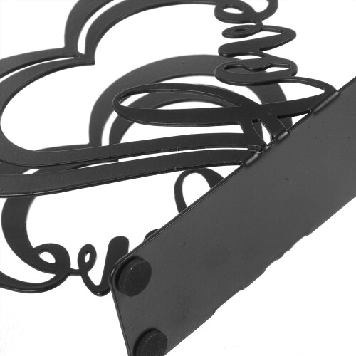 Porte-serviettes en fer en forme de cœur, noir 1