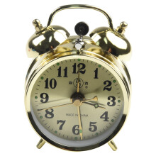 Horseshoe Mechanical Gold Alarm Clock for Vintage Home Decor