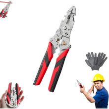 16-in-1 Foldable Stainless Steel Wire Stripper & Twister, Multifunctional Electrician Pliers (Compatible with Standard Wires)