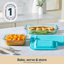 Set di 2 teglie da forno in vetro temperato colorato