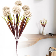 Bouquet d'hortensias artificiels beiges 12,99 pouces (1 pièce)