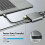 Προσαρμογέας διπλής οθόνης USB C4K60Hz για βάση αλουμινίου με παροχή ρεύματος και 7