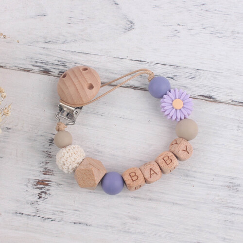 Flower Pacifier Clip Silicone Bead 1 Piece 2