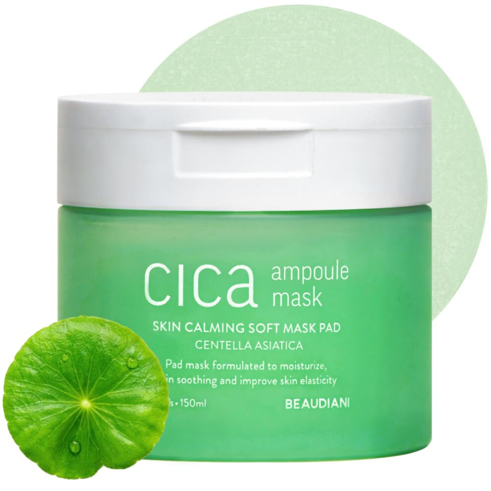 Beaudiani Cica Ampoule Mask Pads (Spot Mask) Â Round Pre-Soaked Calming Pads With 3,026 Ppm Centella Asiatica, 5-Hyaluronic Acid