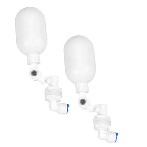 2-Pack Float Valve for Water Tanks, Easy to Install, White Plastic, Suitable for Various Applications