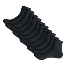 Heren katoenen sportsokken tot halverwege de kuit, 5 paar, effen kleur, zwart, één maat.