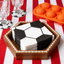 20 serviettes en papier jetables sur le thème du football, serviettes de table en forme de ballon de sport, ensemble de serviettes de cocktail sur