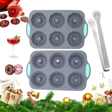 Weihnachtskranz-Eiswürfelform aus Silikon, 6-fach