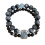 Βραχιόλια με διπλό κρίκο από κρύσταλλο Aquamarine & φυσικό ασημί ζαφείρι – Κομψά, 1