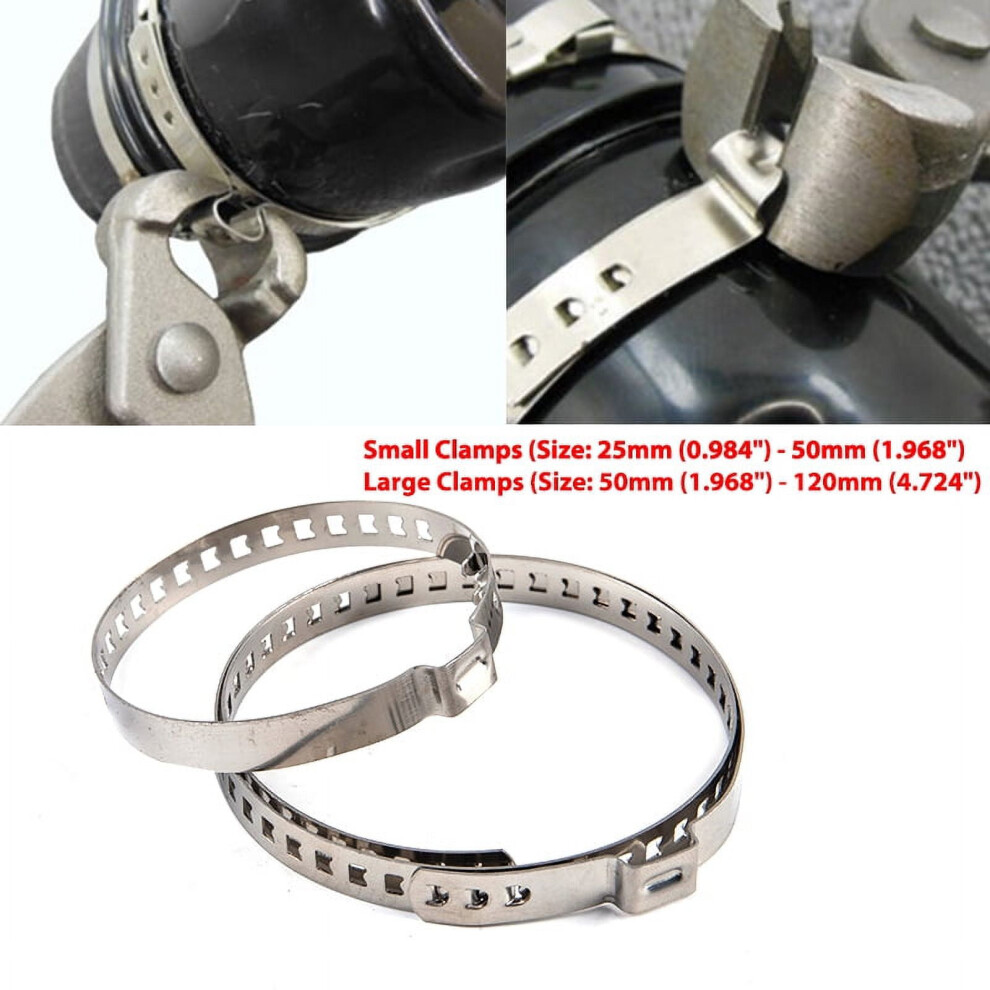 2Pcs Universal Stainless Steel Axle Cv Joint Boot Crimp Clamp Kit Driveshaft 9485826523468
