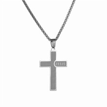 Men's Stainless Steel Cross Crucifix Bible Prayer Pendant Necklace 22+2" Chain